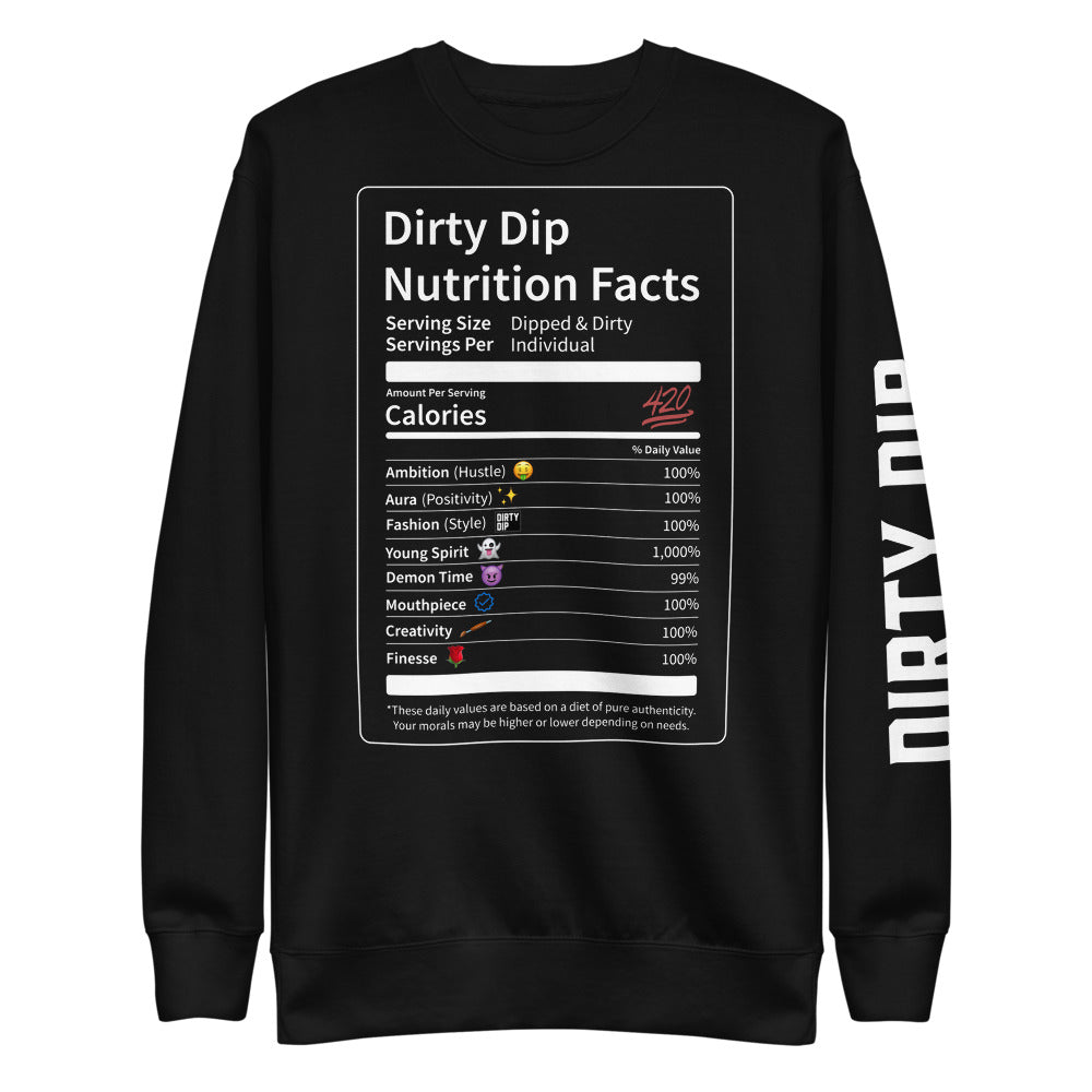 DIRTY DIP WHT Print Nutrition Table Unisex Sweater