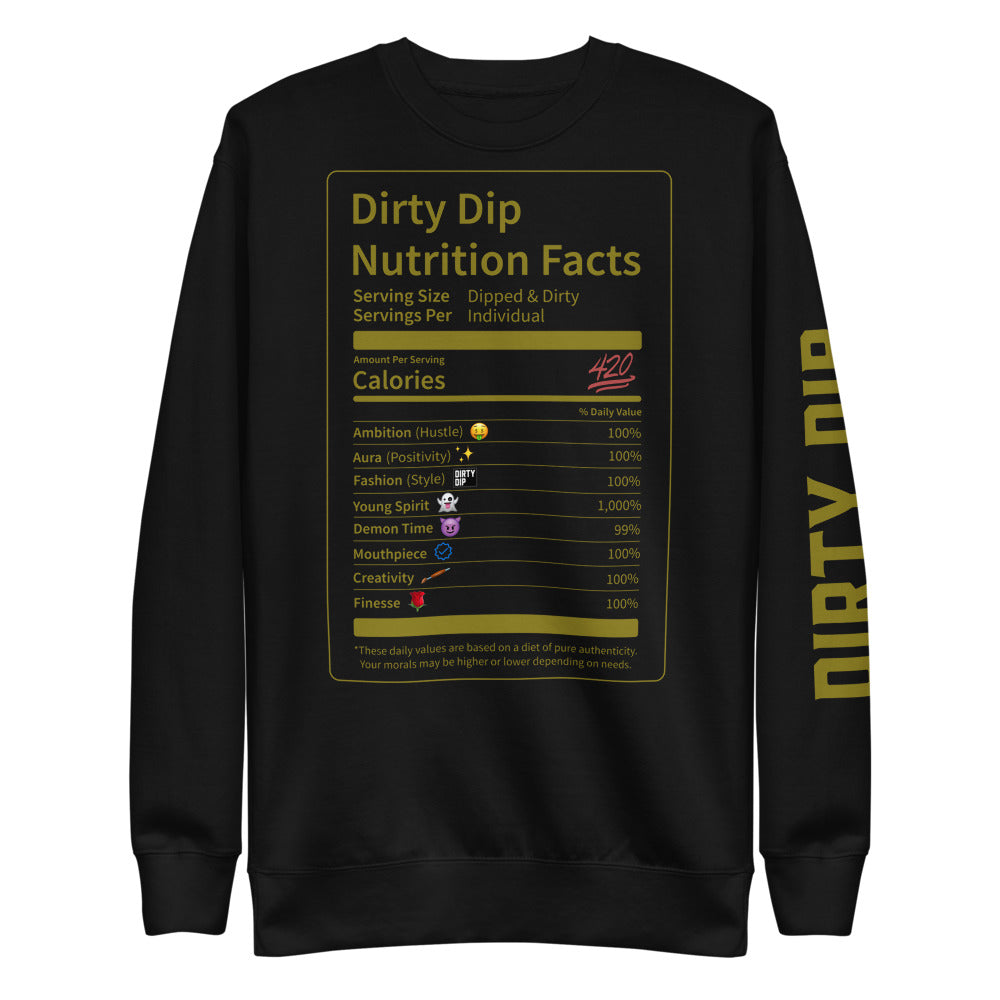 DIRTY DIP GLD Print Nutrition Table Unisex Sweater