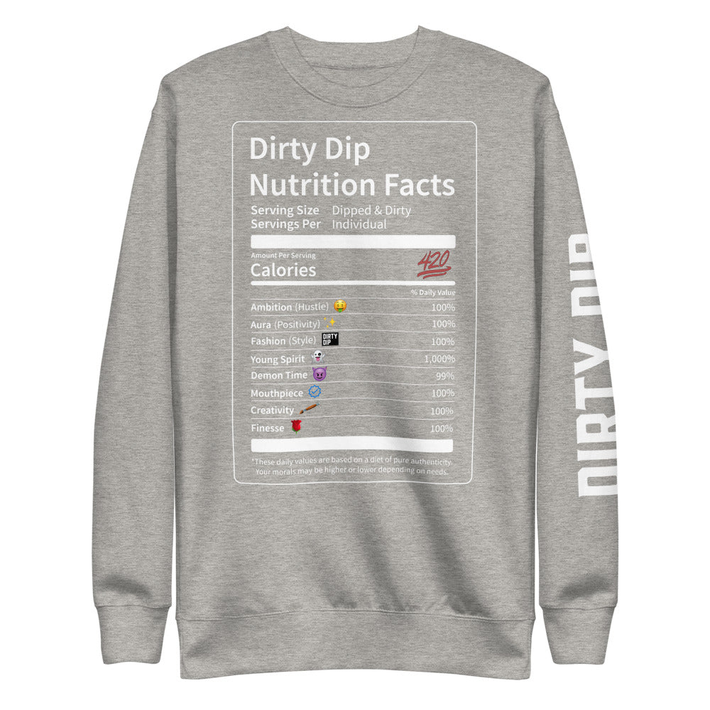 DIRTY DIP WHT Print Nutrition Table Unisex Sweater