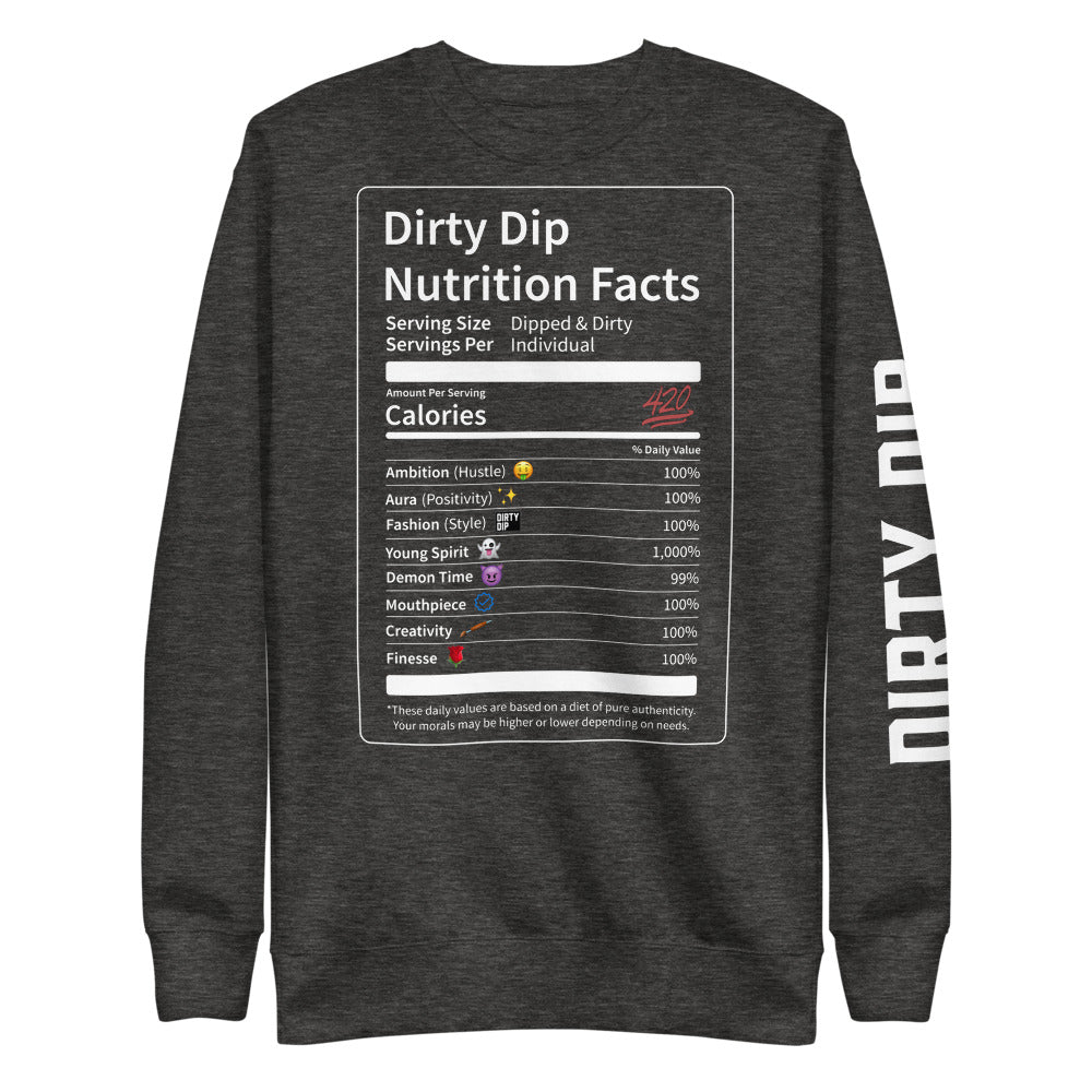 DIRTY DIP WHT Print Nutrition Table Unisex Sweater