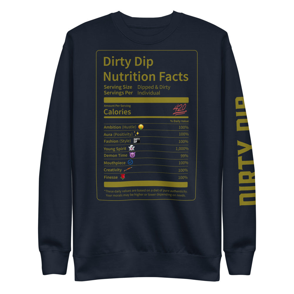 DIRTY DIP GLD Print Nutrition Table Unisex Sweater