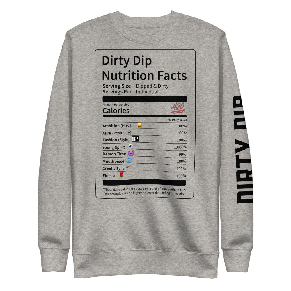 DIRTY DIP BLK Nutrition Table Unisex Sweater