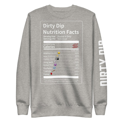 DIRTY DIP WHT Print Nutrition Table Unisex Sweater