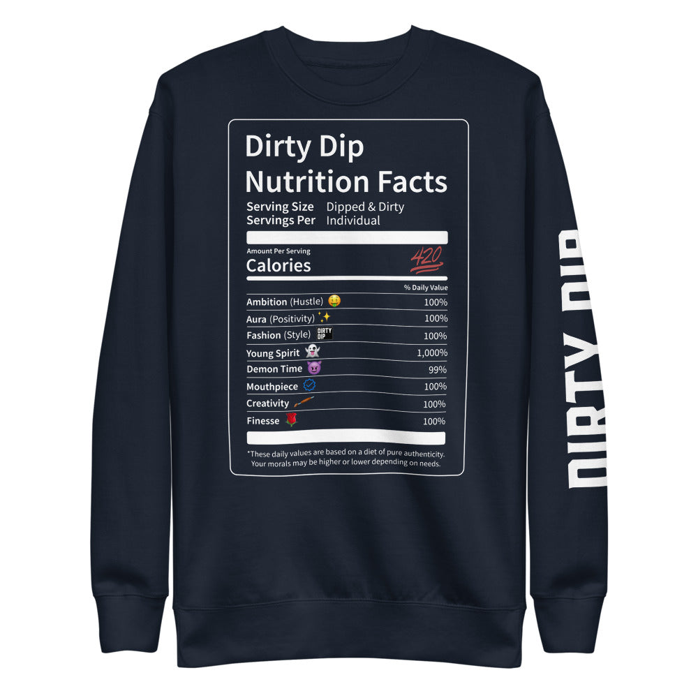 DIRTY DIP WHT Print Nutrition Table Unisex Sweater