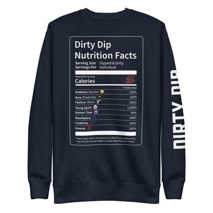 DIRTY DIP WHT Print Nutrition Table Unisex Sweater