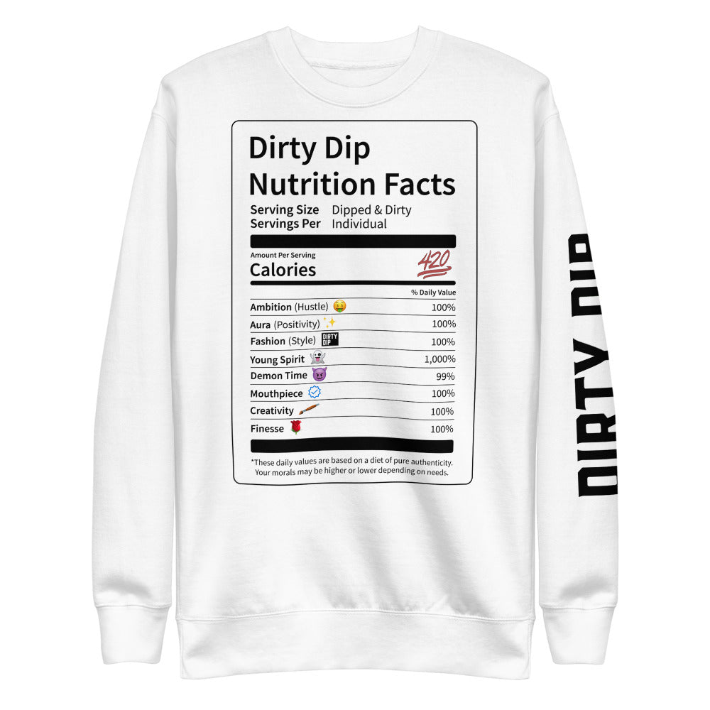 DIRTY DIP BLK Nutrition Table Unisex Sweater